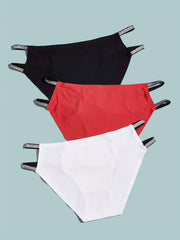 3pcs Sexy Low Waist Intimates Panties Women's Lingerie