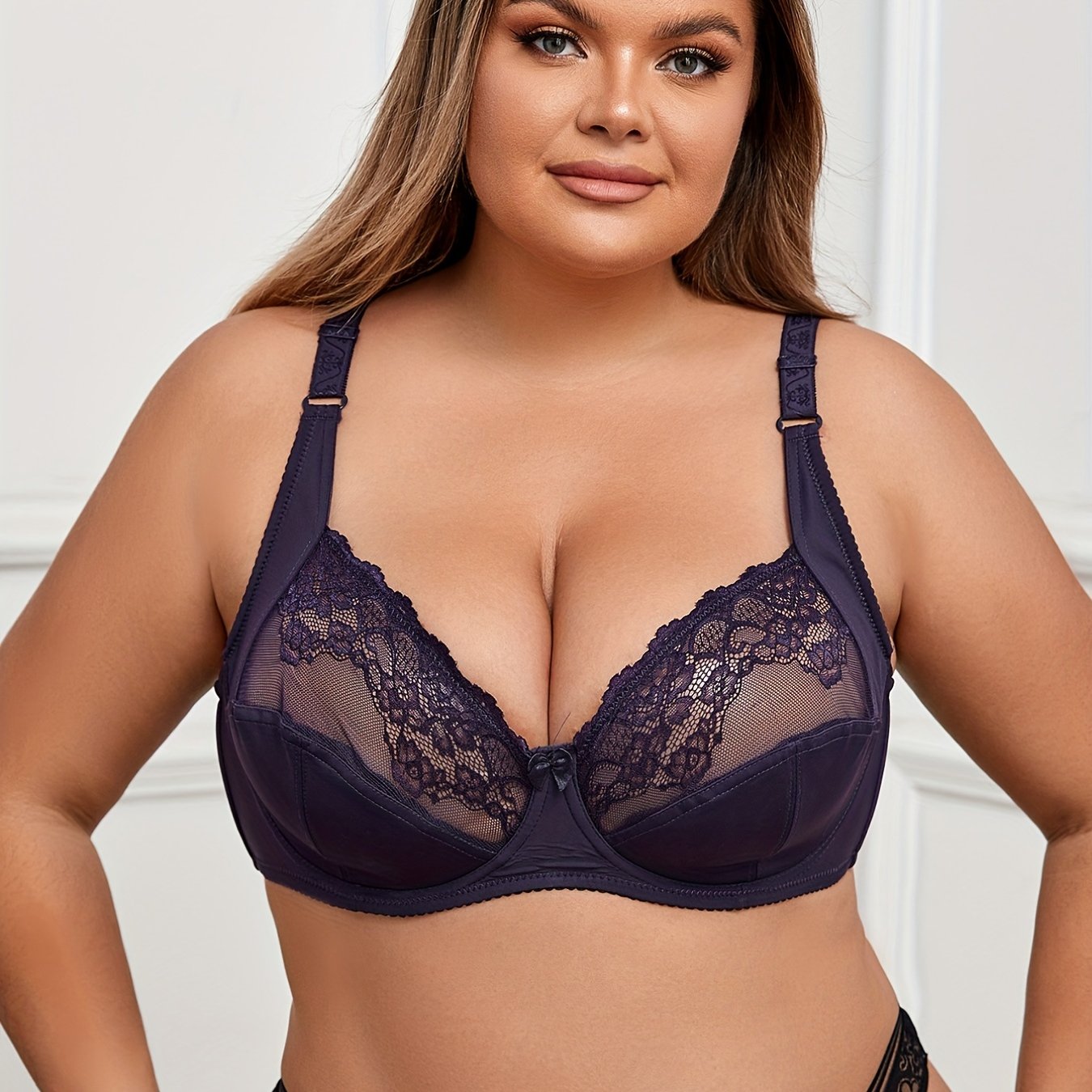 Sexy Bra Floral Lace Semi Sheer Bralette