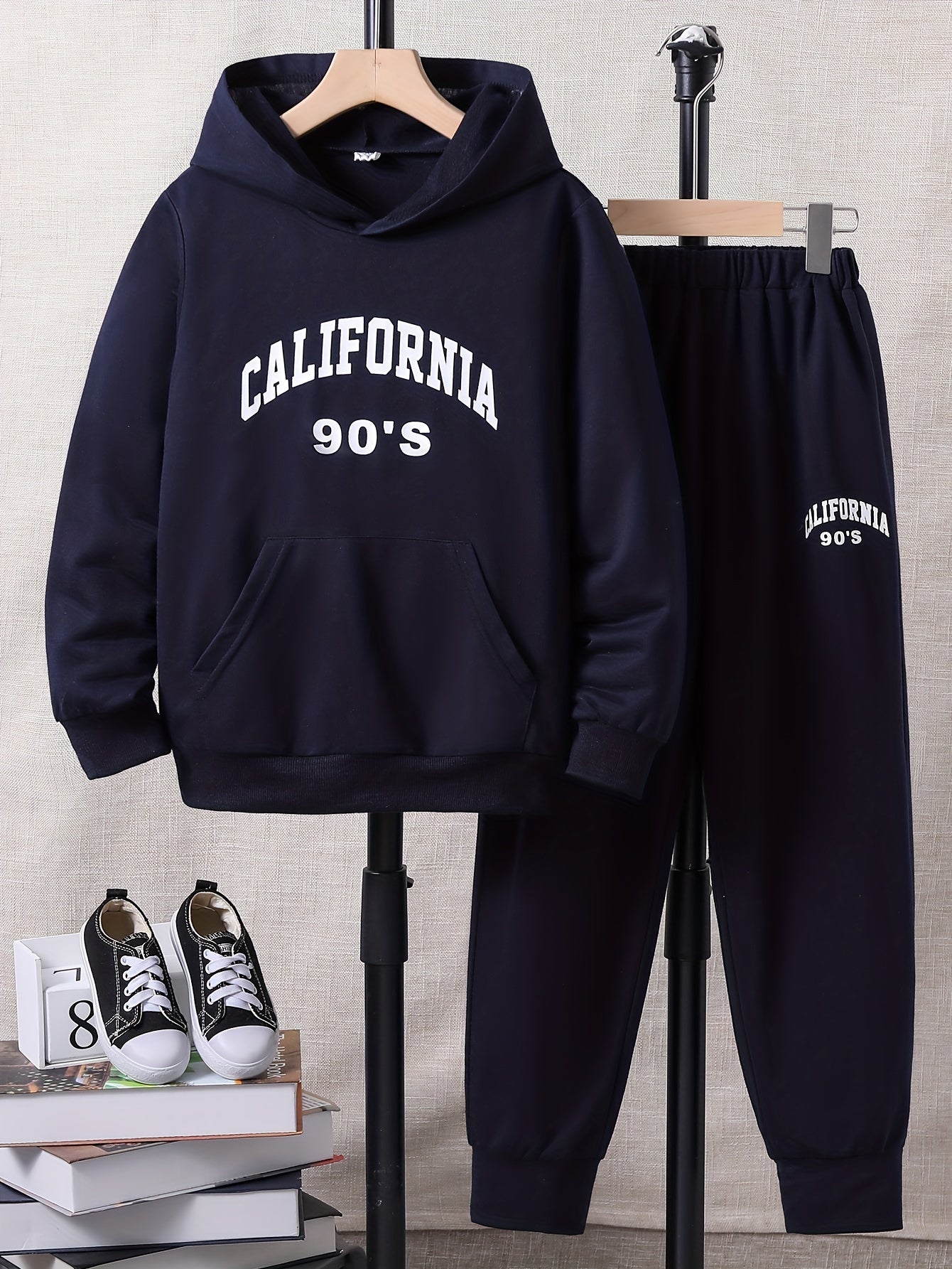 California Boy's Hoodie & Sweatpants Set Street Style Casual Outfits