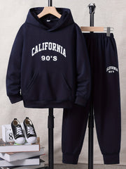 California Boy's Hoodie & Sweatpants Set Street Style Casual Outfits