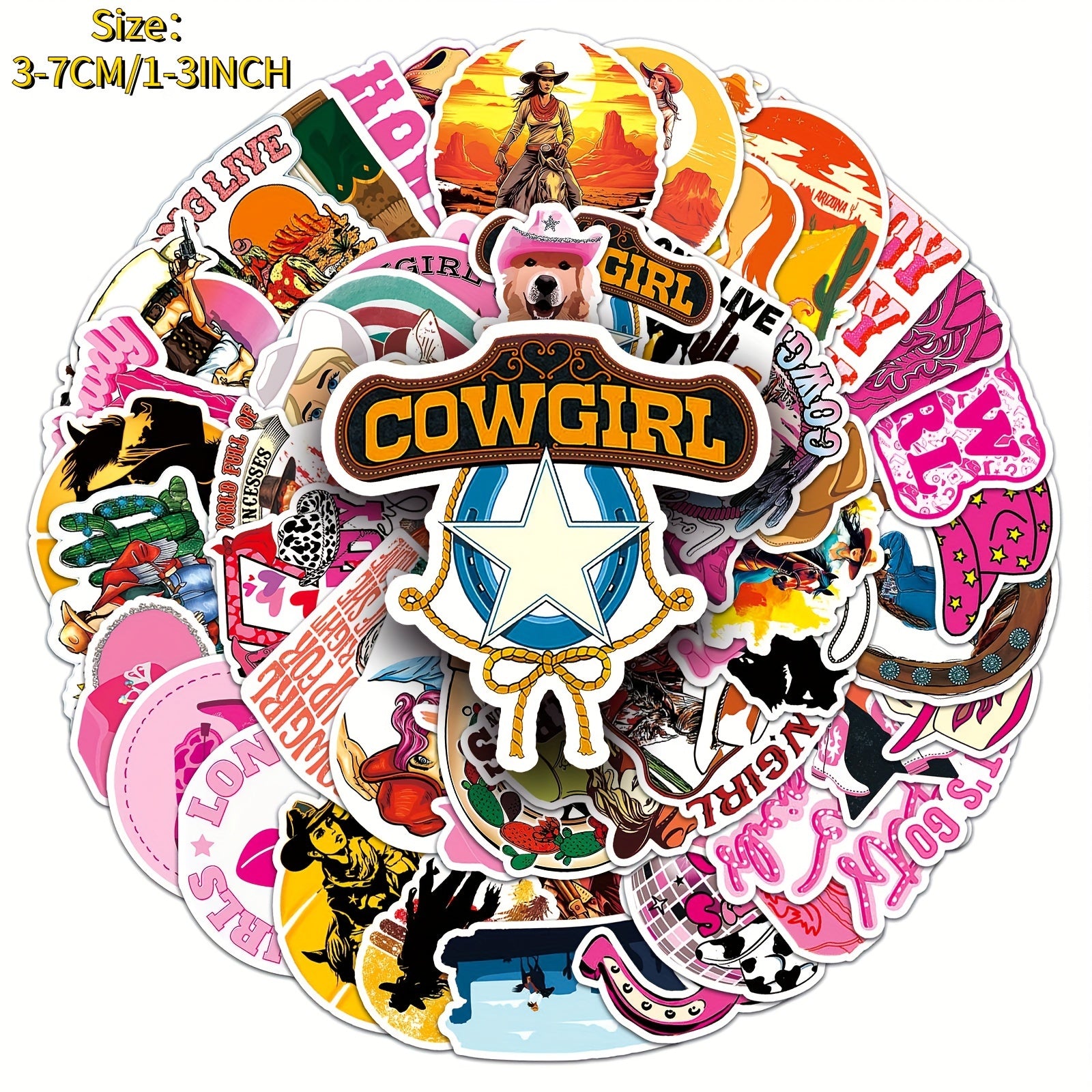 50pcs Cartoon Cowboy Stickers for Notebook Computer Helmet Water Cup