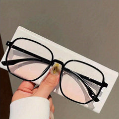 Clear Square Sunglasses Gradient Pink Glasses UV400