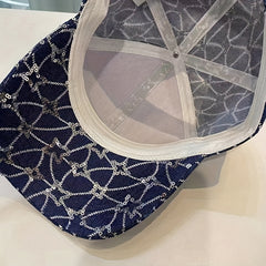 Denim Sequins Sunshade Baseball Cap