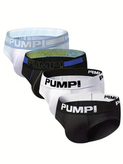 CMENIN 4Pcs Men's Mesh Sports Briefs Elastic Waist Breathable Letter Pattern