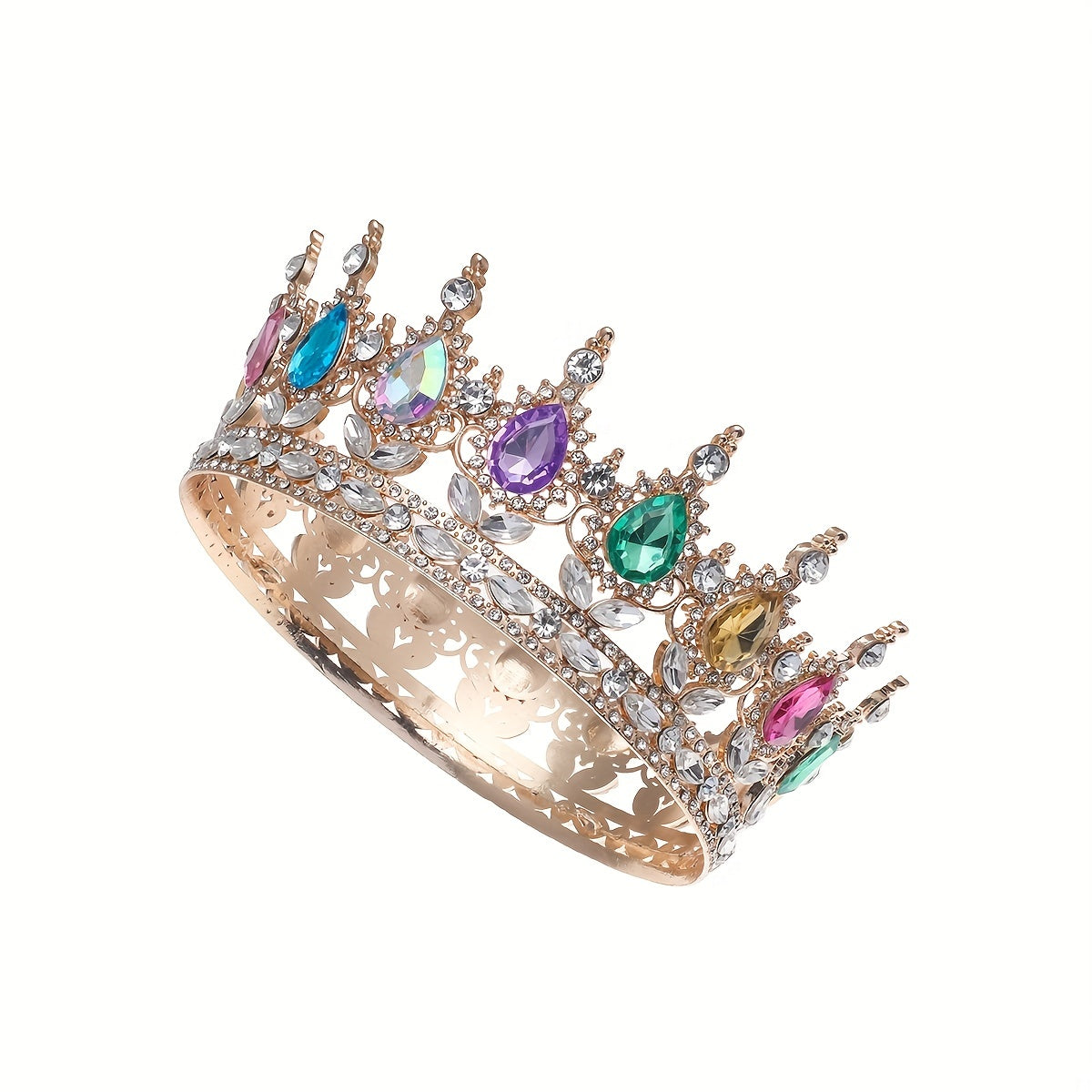 Colorful Zircon Crown Princess Crown for Girls