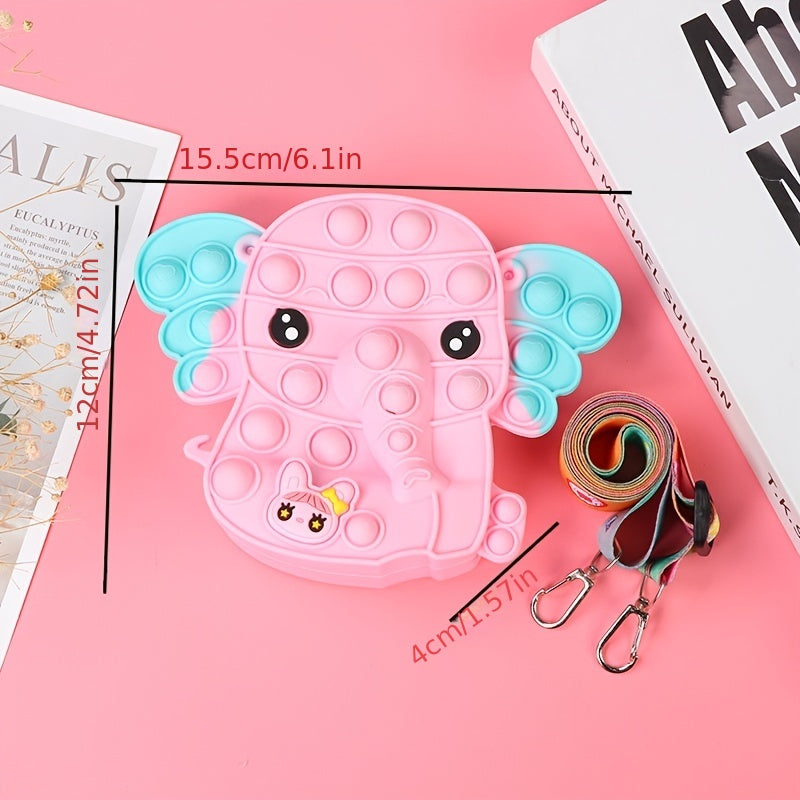 Elephant Silicone Coin Purse Bubble Pinching Crossbody Bag