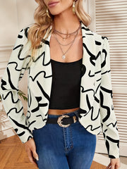 Graphic Print Open Front Blazer for Women