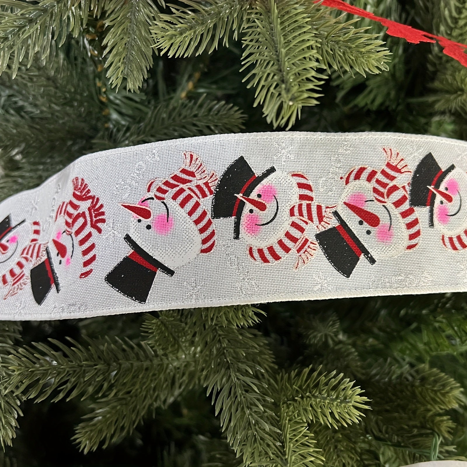 4.57M Christmas Wired Ribbon Xmas Tree Santa Red Truck Burlap Ribbon