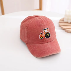 Kids Tractor Embroidered Ball Cap with Visor