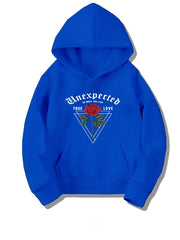 Girls' Rose Flower Hoodie Sweatshirt for Fall Spring