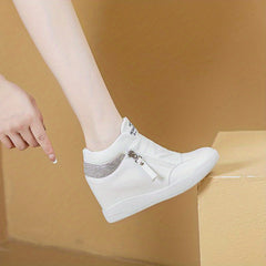 Women's Rhinestone High Top Wedge Sneakers Platform Shoes