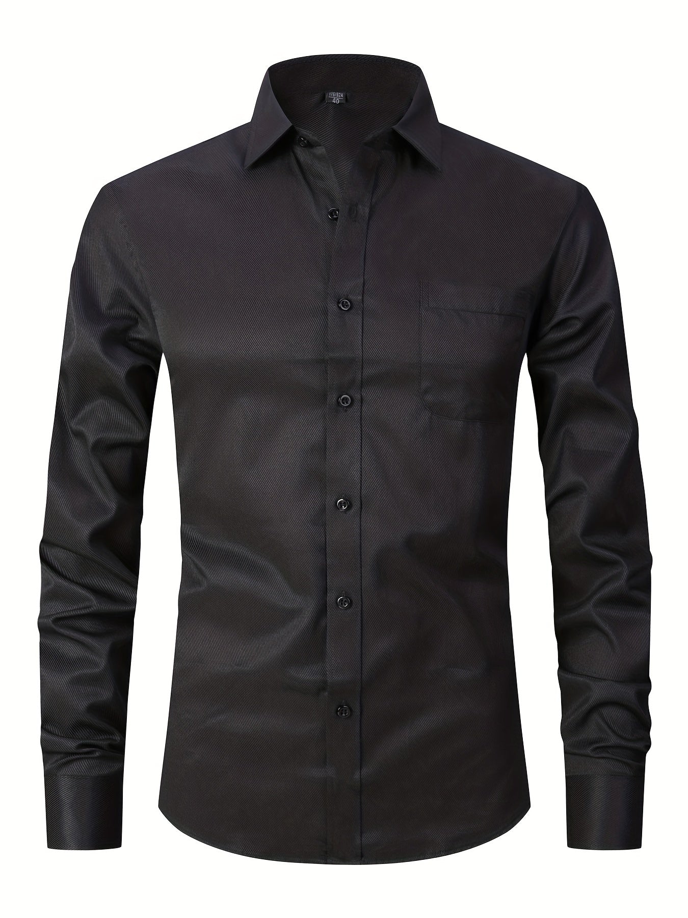 Men's Formal Long Sleeve Shirt with Chest Pocket