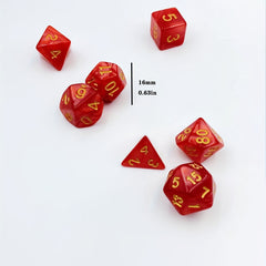 7pcs Polyhedral Dark Red Dice Set Board Game Accessories