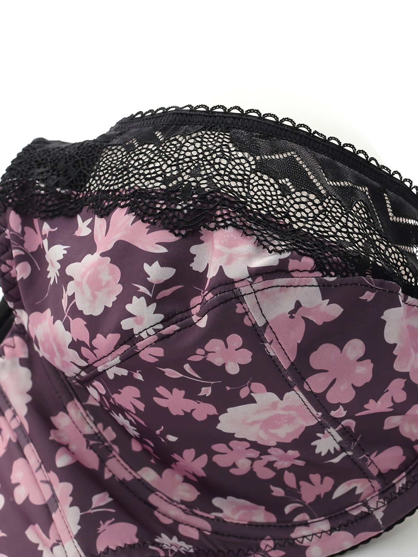 Contrast Lace Floral Print Bra Sexy Bralette