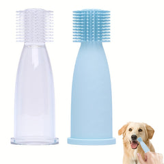 2pcs Soft Silicone Dog Finger Toothbrush With Storage Box for Dental Care