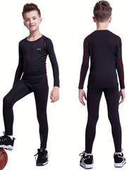 TELALEO Youth Warm Compression Shirt Long Sleeve Fleece Lined