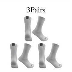 3 Pairs Mid Calf Sports Socks Breathable Sweat Absorbing