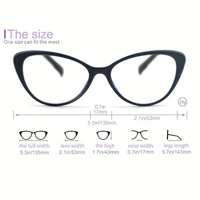 Women Cat Eye Reading Glasses Light Blocking Anti Glare Eyeglasses