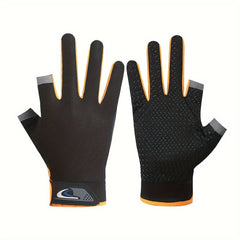 1pair Fishing Gloves Anti slip Breathable Mitten 2 finger Cut Unisex Gloves