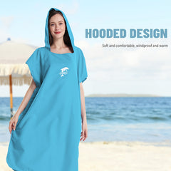 Microfiber Surf Poncho Changing Robe Towel Unisex Bathrobe