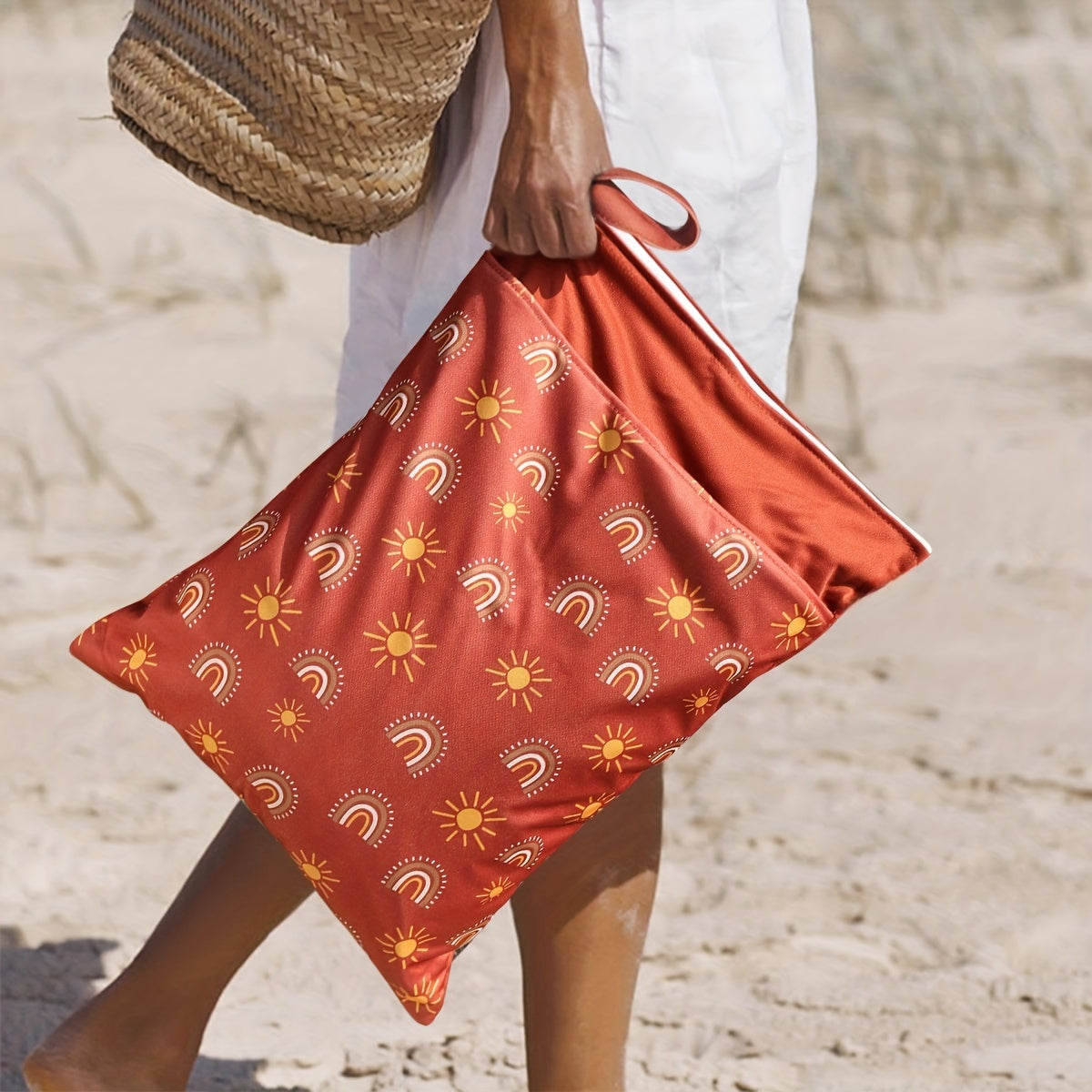 Rainbow Print Waterproof Diaper Storage Bag Mommy Bag