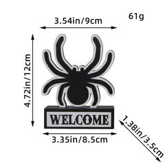 Halloween Spider Bat Wooden Sign Christmas Ornament Spooky Party Decor