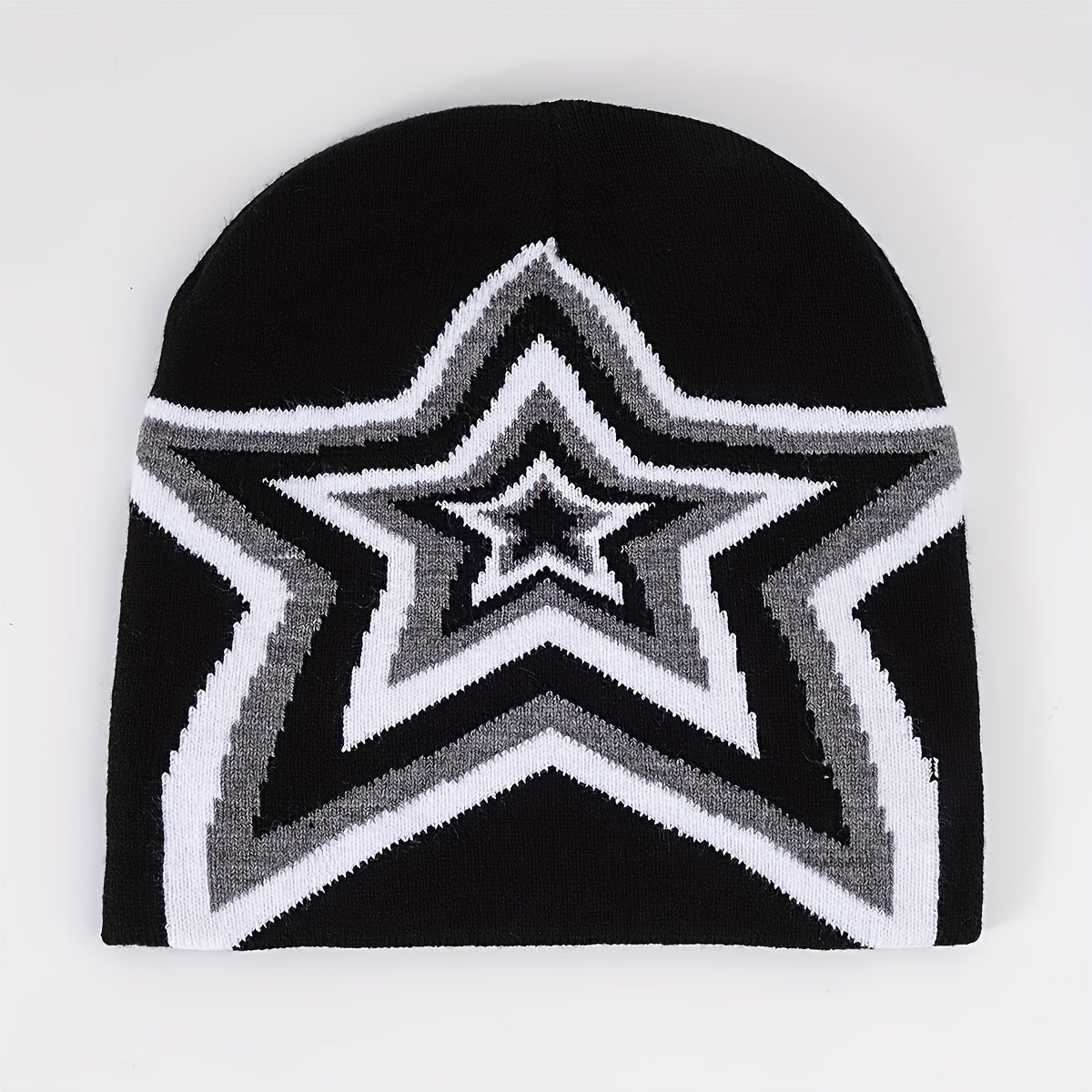 Y2K Candy Star Jacquard Beanie Cap Warm Knit Hat