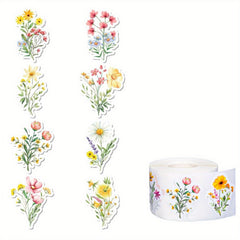 200pcs Wildflower Stickers Colorful Floral Paper Decals Self Adhesive