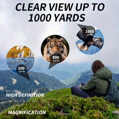10x50mm HD Binoculars with Smartphone Adapter Large 50mm Objective Lens