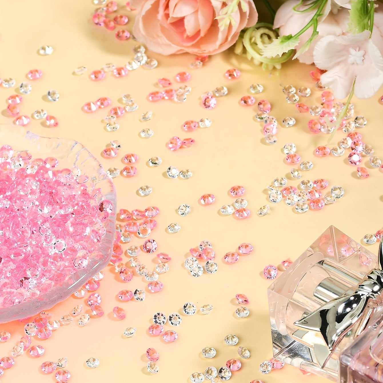 2000pcs 4mm Acrylic Diamond Rhinestone Table Decor For Kids