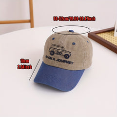 Kids Vintage Car Pattern Baseball Cap for Boys Girls