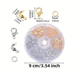 460pcs Jewelry Making Kit Lobster Clasp Jump Rings Crimps Beads Box Supplies
