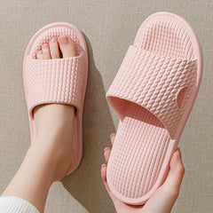 Women's Solid Pillow Slides Open Toe Non slip Home Slides