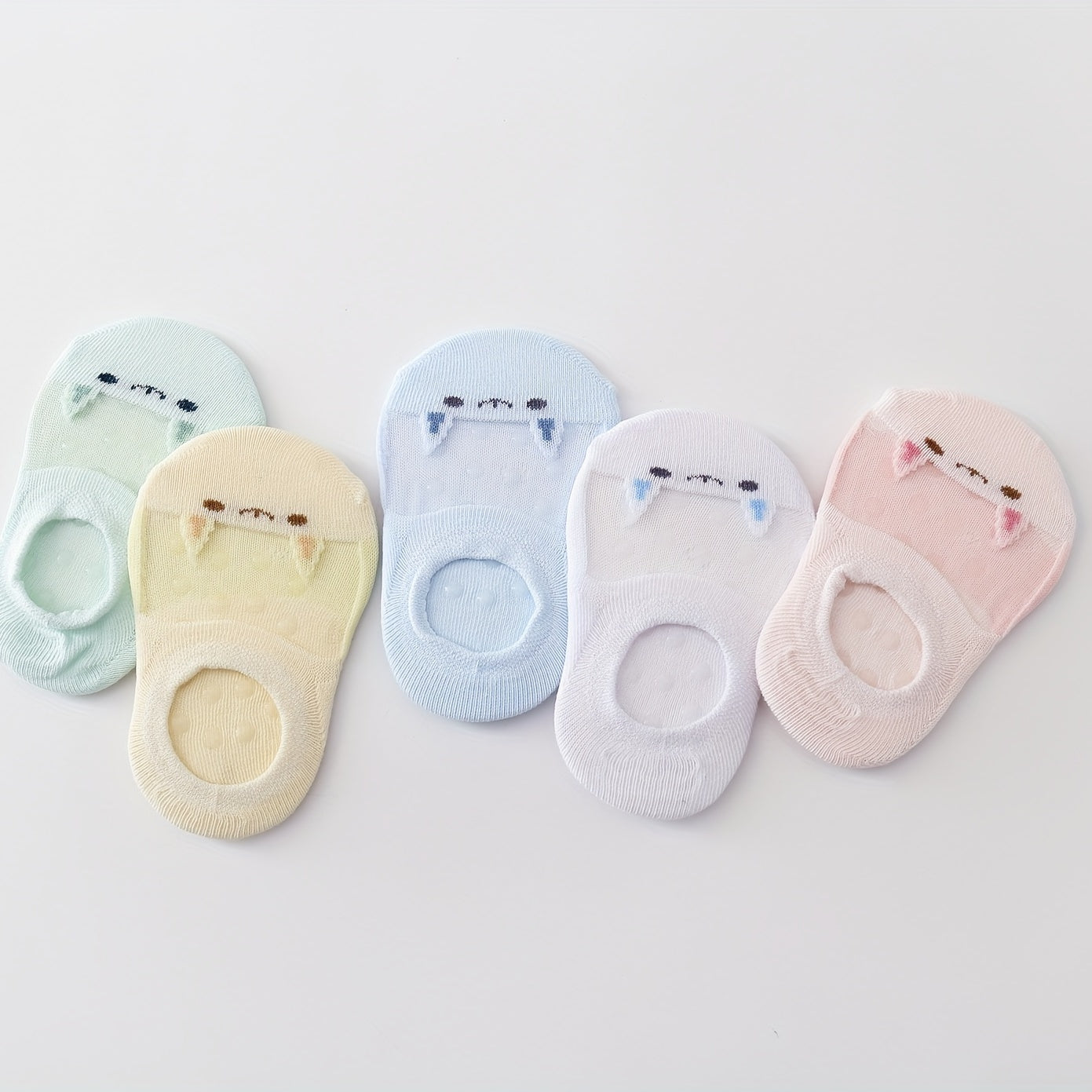 5pairs Cartoon Mesh Stitching Socks for Newborn Baby Boys And Girls