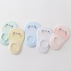 5pairs Cartoon Mesh Stitching Socks for Newborn Baby Boys And Girls