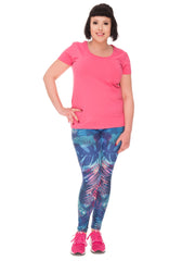 Tropical Print High Rise Sports Leggings