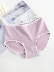 5pcs Solid Briefs Stretchy Intimates Panties Women's Lingerie
