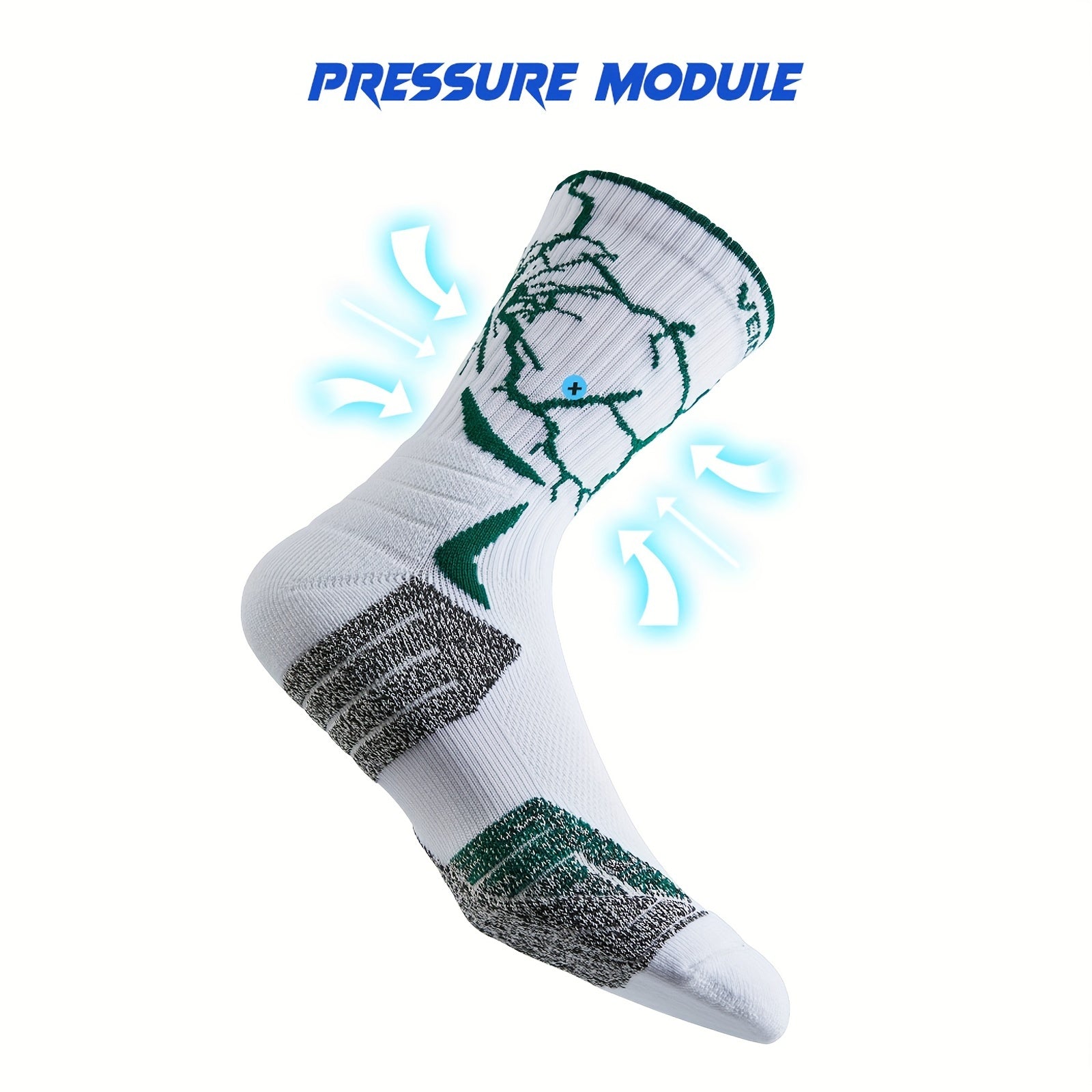 Breathable Antiskid Mid Calf Sport Socks for Outdoor Running Training