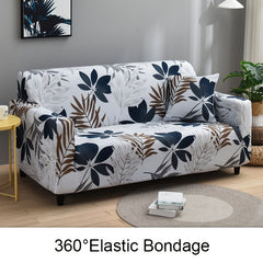 Leaf Printed Sofa Slipcover Anti Dirty Spandex Furniture Protector