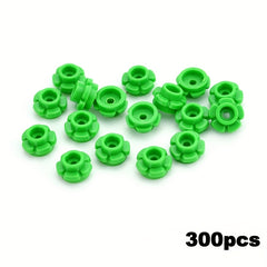 MOC Building Blocks 1x1 Five Petal Flowers and Stems DIY Toy