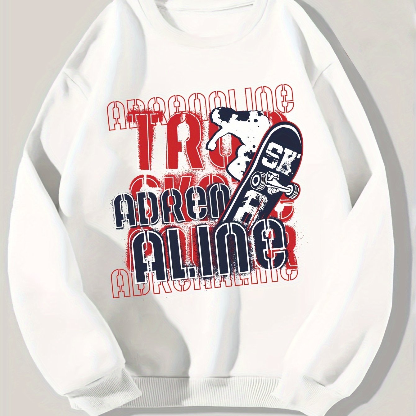 Skating Guy Sweatshirt Men's Casual Pullover For Spring Fall