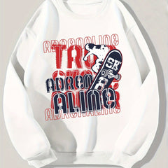 Skating Guy Sweatshirt Men's Casual Pullover For Spring Fall