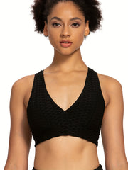 Breathable Sports Bra Cross Jacquard Intimates