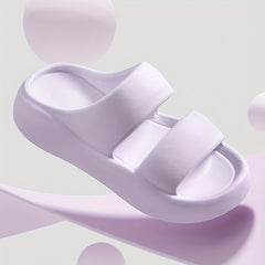 Women's Solid Sandals Double Strap Slip On Sports Shoes