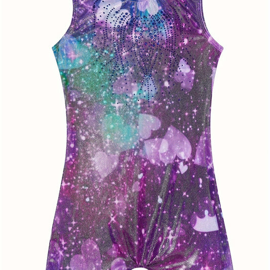 Starry Night Gymnastics Suit for Girls