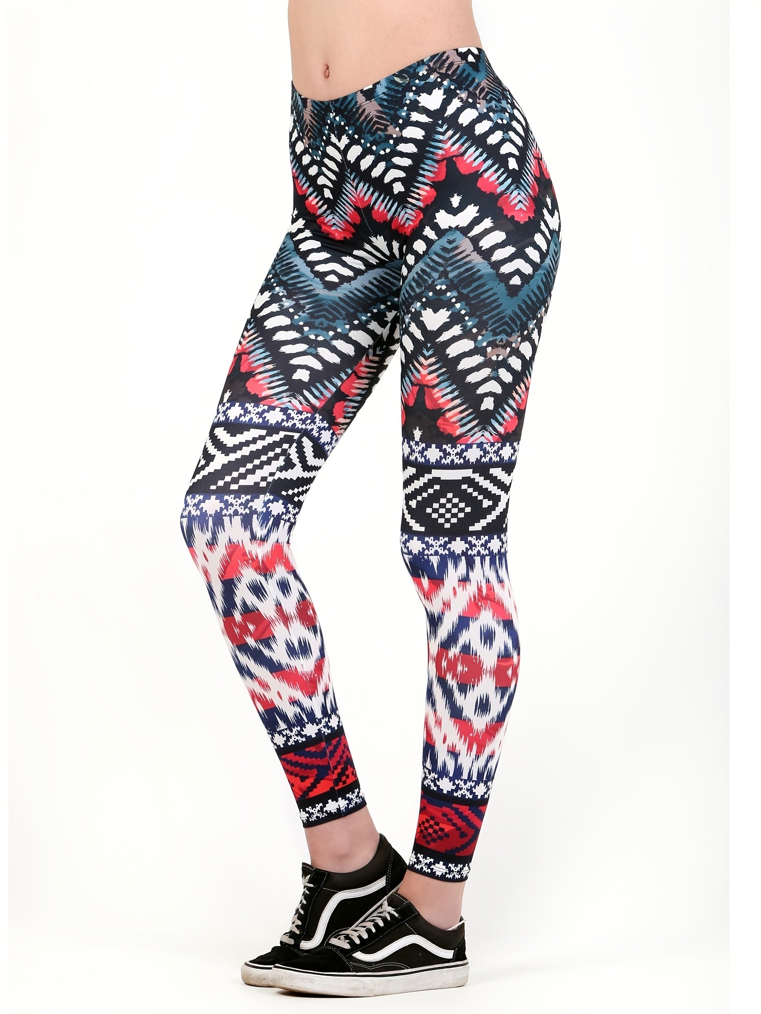 Floral Print Skinny Stretchy Leggings High Waist Yoga Leggings