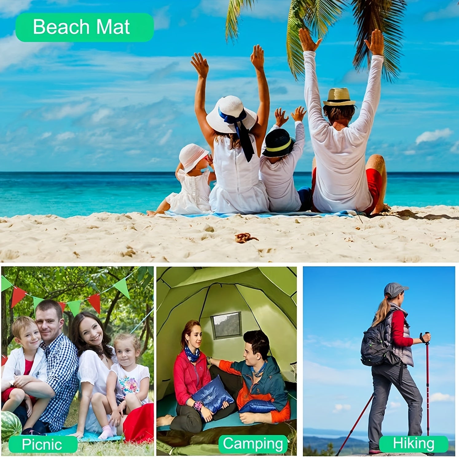 Waterproof Sandproof Portable Beach Blanket For 8 People