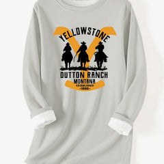 Yellowstone Graphic Print Warm Pullover Long Sleeve Dress