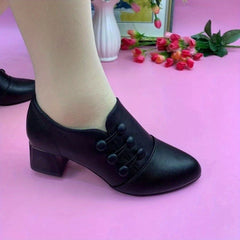 Women's Casual Chunky Heel Slip On Pumps