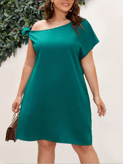 Casual Dress Womens Solid Bow Minidress